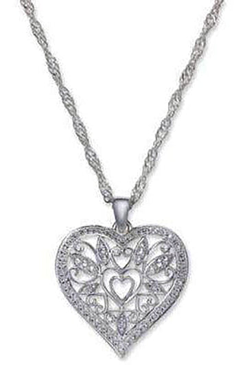 Macy's Fine Fashion Jewelry-Necklace Giani Bernini Filligree Heart Love 925 Sterling Silver Necklace